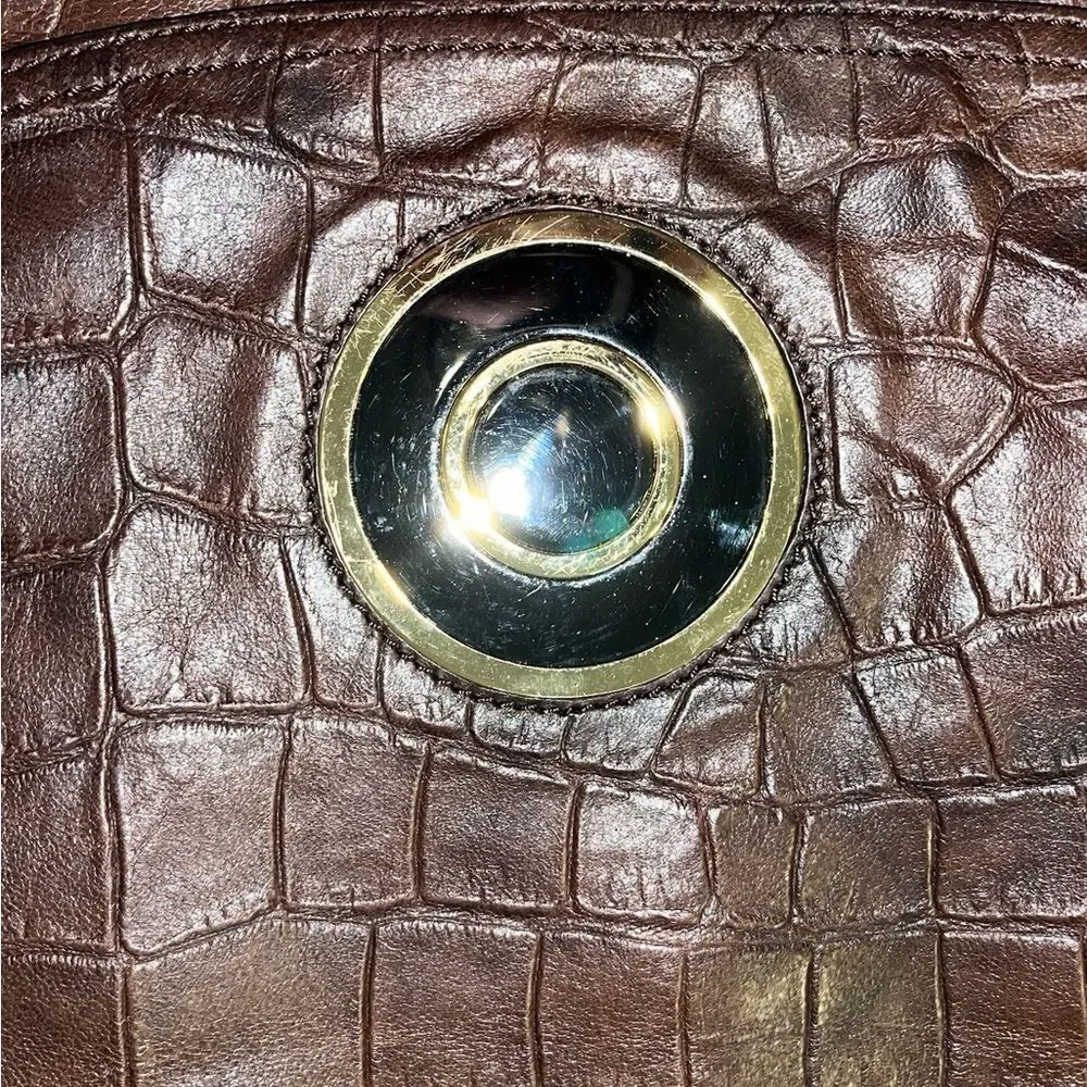 Badgley Mischa large crocodile hobo bag flap/magnetic close